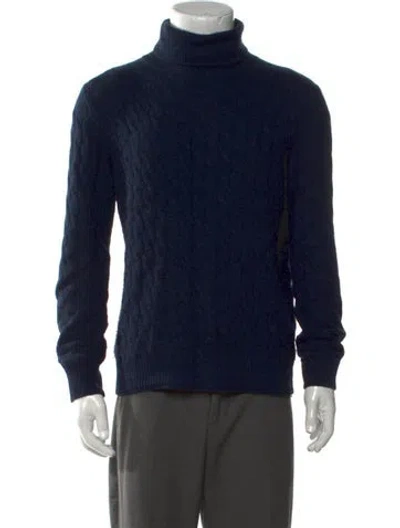 Pre-owned Eleventy Cashmere Patterned Pullover In Blue
