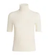 Eleventy Cashmere Short-sleeve Rollneck Sweater In Neutral