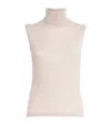 Eleventy Cashmere Sleeveless Rollneck Sweater In Neutral