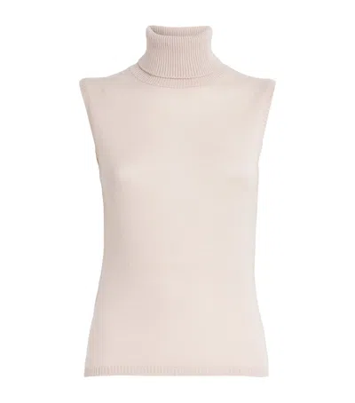 Eleventy Cashmere Sleeveless Rollneck Sweater In Neutral
