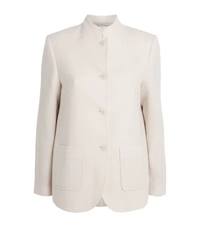 Eleventy Cashmere Stand-collar Jacket In White