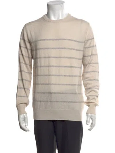 Pre-owned Eleventy Cashmere Striped Pullover In Neutrals