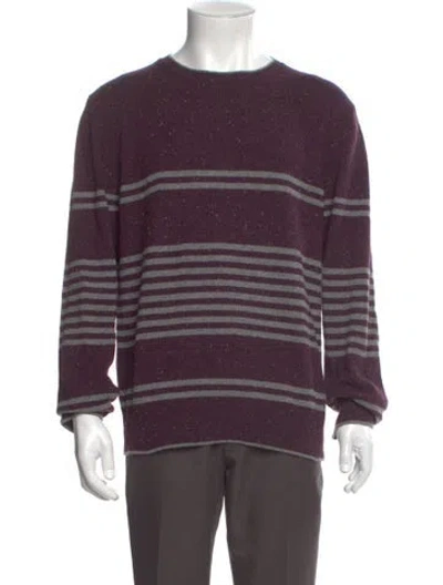 Pre-owned Eleventy Cashmere Striped Pullover In Purple