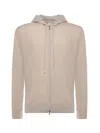 Eleventy Cashmere Zip-up Sweatshirt In Neutral