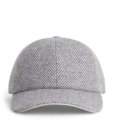 Eleventy Cashmere-silk Capello Baseball Cap In Gray