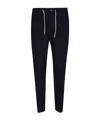 Eleventy Drawstring Waist Tapered Leg Trousers With Back Pockets In Black
