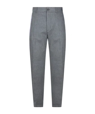 Eleventy Pressed-crease Tailored Trousers In Metallic