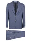 Eleventy Tailored Suit With Notch Lapel And Relaxed Fit Trousers In Blue