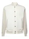 Eleventy Wool Cashmere Bomber Jacket In White