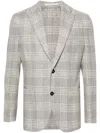 Eleventy Check-pattern Blazer In Grey