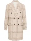 Eleventy Check-pattern Coat In Brown