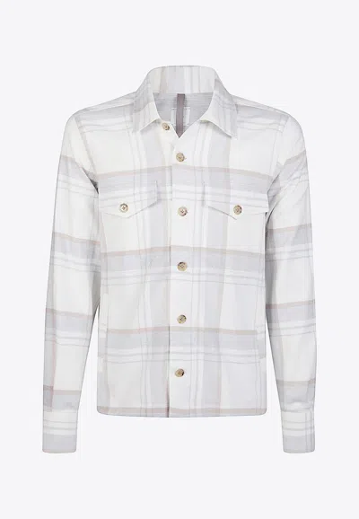 ELEVENTY CHECK-PATTERN SHIRT WITH POCKETS
