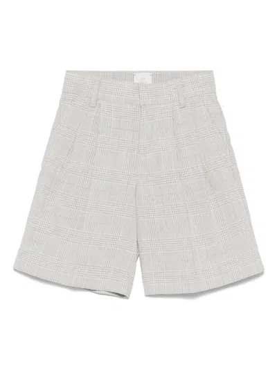 Eleventy Kids' Check-pattern Shorts In Grey