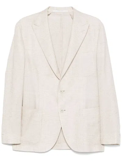 Eleventy Checked Blazer In Neutrals