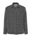 Eleventy Checked Button-up Jacket In Gray