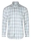 Eleventy Relaxed Plaid Long Sleeve Button-down Shirt In Blue
