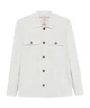 Eleventy Slim Fit Plaid Overshirt In White