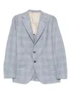 Eleventy Checked Single-breasted Blazer In Blue