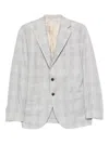 Eleventy Checked Single-breasted Blazer In Gray
