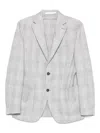 Eleventy Checked Single-breasted Blazer In Gray