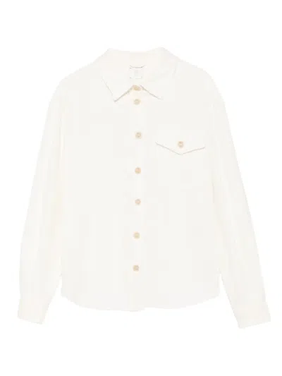 Eleventy Kids' Chest-pocket Buttoned Shirt In White
