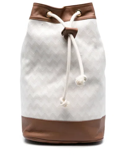 Eleventy Chevron Backpack In Neutrals