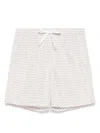 Eleventy Chevron-print Swim Shorts In 中性色