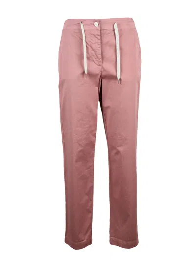 Eleventy Chino Trousers Cotton And Elastane - Pink In Brown