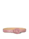 Eleventy Circular-buckle Leather Belt In Pink