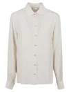 Eleventy Classic Beige Stretch Silk Blend Shirt With French Bee Collar In White