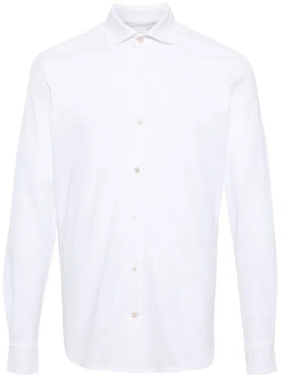 Eleventy Classic-collar Cotton Shirt In White