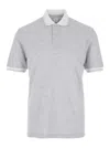 Eleventy Grey Polo Shirt With Classic Collar In And Front Button Closure In Cotton Man