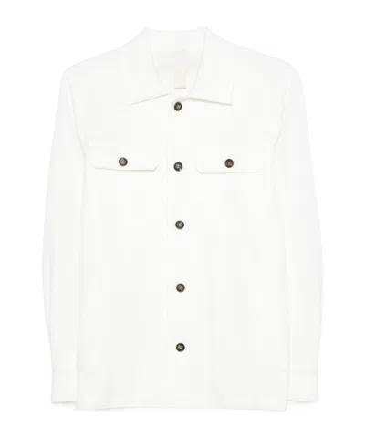 Eleventy Classic-collar Shirt Jacket In White
