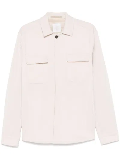 Eleventy Classic-collar Shirt Jacket In Beige