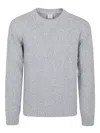 Eleventy Heather Gray Crewneck Sweater With Ribbed Trim In Gray