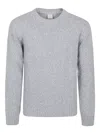 Eleventy Heather Gray Crewneck Sweater With Ribbed Trim In Gray