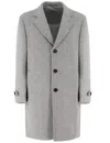 Eleventy Cappotto 3 Bottoni In Resca In Light Melange Gray