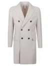 Eleventy Double Breasted Coat In Neutral