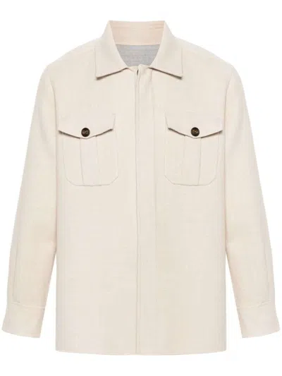 Eleventy Coat Shirt In Neutral