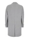 Eleventy Grey Coat With Notched Revers And Herringbone Motif In Wool Blend Man In Grey