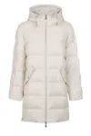 Eleventy Long Sleeve Cotton Coat In Panna Pastello