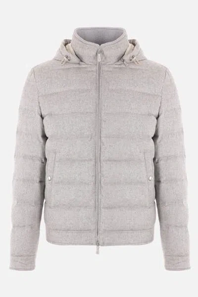 Eleventy Coats In Light Gray Melange