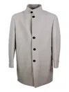 Eleventy Stand Collar Wool Coat In Gray