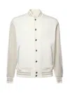 Eleventy Wool Cashmere Bomber Jacket In Sand, White