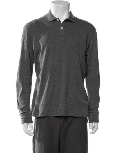 Pre-owned Eleventy Collar Long Sleeve Polo Shirt In Grey