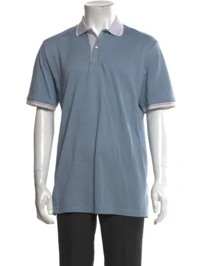 Pre-owned Eleventy Collar Short Sleeve Polo Shirt In Blue