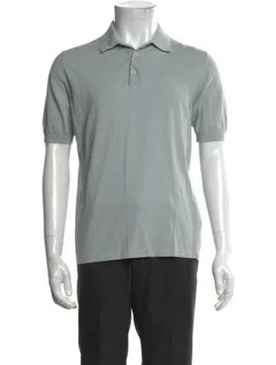 Pre-owned Eleventy Collar Short Sleeve Polo Shirt In Green