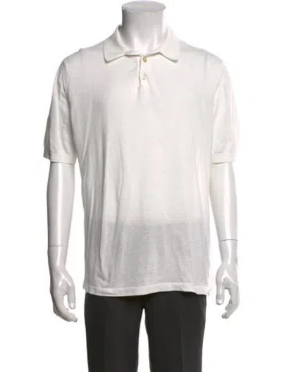 Pre-owned Eleventy Collar Short Sleeve Polo Shirt In White