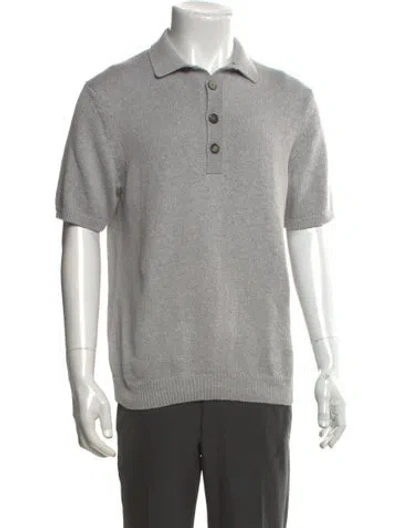 Pre-owned Eleventy Collar Short Sleeve Polo Sweater In Grey