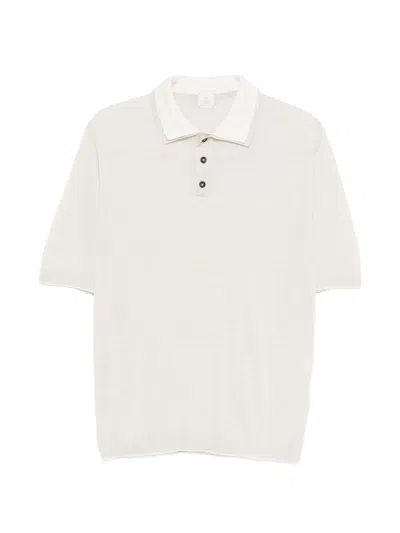 Eleventy Collared Button Polo Shirt In White